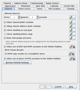 GroupWise Environment Options